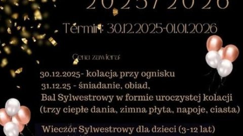 Sylwester w Muszynie, bal dla dorosłych i dla dzieci, biesiada grilowa - Sylwester