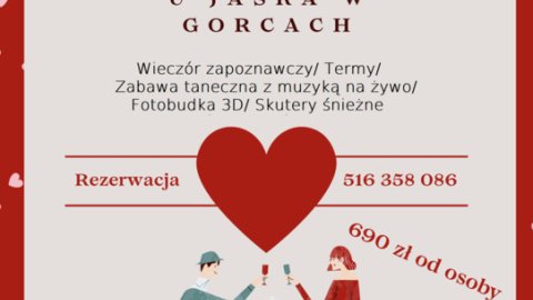 Walentynki 2026 - 2 noce, muzyka na żywo - wyżywienie - sauna - skutery śnieżne - Sylwester