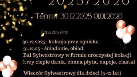 Sylwester w Muszynie, bal dla dorosłych i dla dzieci, biesiada grilowa - Sylwester