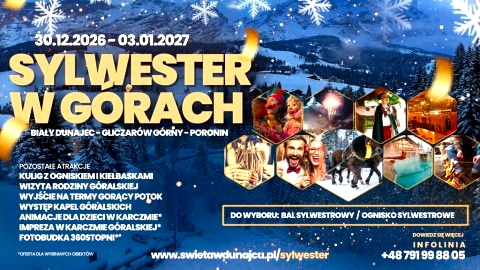 Sylwester w górach w Gliczarowie Górnym, kulig, bal, termy, opcje dla dzieci - Sylwester