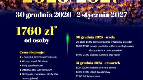 Pobyt Sylwestrowy | Ośrodek Wypoczynkowy Beskidek | Bal Sylwestrowy | 3 noclegi - Sylwester