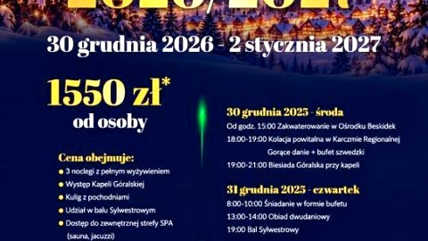 Pobyt Sylwestrowy | Ośrodek Wypoczynkowy Beskidek | Bal Sylwestrowy | 3 noclegi - Sylwester