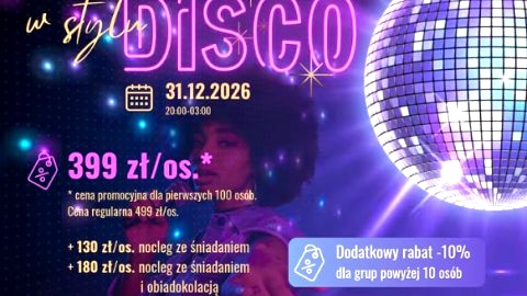Sylwester w stylu DISCO nad morzem w Łazach k. Mielna - Sylwester