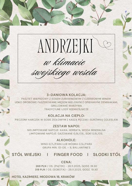 Andrzejki menu
