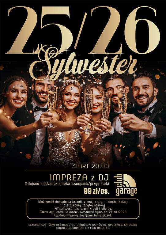 Sylwester 2025/26 w Clubie Garage