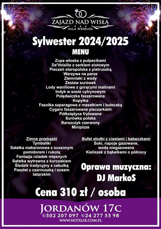 Menu sylwester 2024/2025