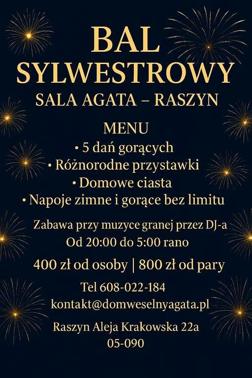 Sylwester 2025/26 Wspaniała zabawa z DJ'em do białego rana!